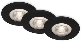 Amazon Briloner 7036-035 - Set van 3 LED inbouwspots plafond, dimbare inbouwspots, ultra platte LED inbouwspot badkamer, inbouwspot aanbieding
