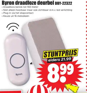 Dirk Byron draadloze deurbel aanbieding