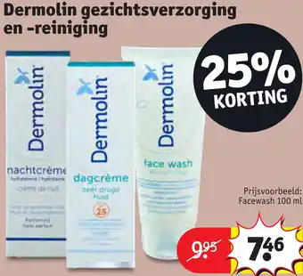 Kruidvat Dermolin gezichtsverzorging en reiniging aanbieding
