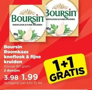 PLUS Boursin Roomkaas knoflook & fijne kruiden aanbieding