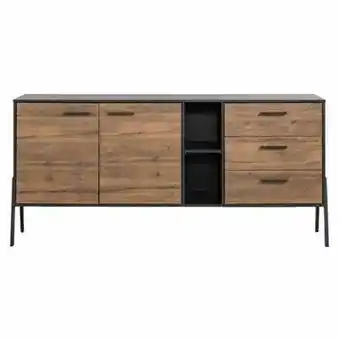 Leen Bakker Dressoir Tycho - eikenkleur/zwart - 84x183x48 cm aanbieding