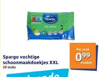 Action Spargo vochtige schoonmaakdoekjes XXL aanbieding