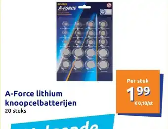 Action A-Force lithium knoopcelbatterijen aanbieding