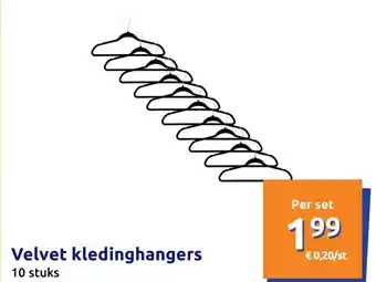 Action Velvet kledinghangers aanbieding