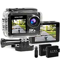 Bol.com Strex Action Camera 5K 50MP - 60FPS / 30M Waterdicht / WiFi - Touchscreen - Externe Microfoon - Inclusief Accessoires - Actie aanbieding