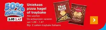Hoogvliet Uniekaas pizza hagel of traybake aanbieding