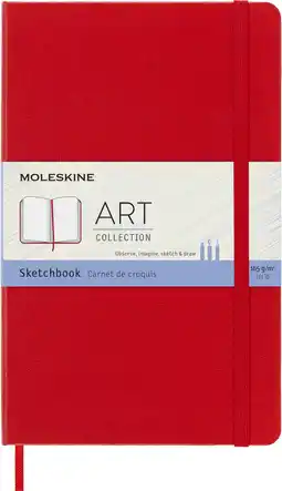 Amazon Moleskine creatieve notitieboekjes, schetsboek, groot/A5, 165G papier, harde kaft, rood aanbieding