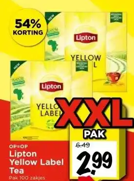 Vomar Voordeelmarkt Lipton Yellow Label Tea aanbieding