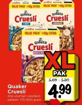 Vomar Voordeelmarkt Quaker Cruesli aanbieding