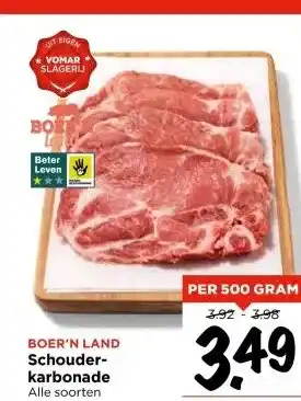 Vomar Voordeelmarkt BOER'N LAND Schouder- karbonade aanbieding