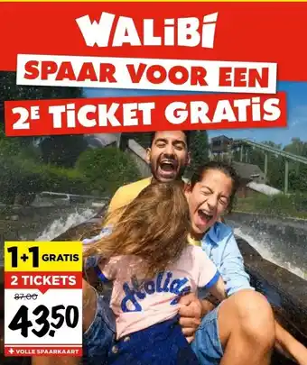 Vomar Voordeelmarkt WALIBI SPAAR VOOR EEN 2E TICKET GRATIS aanbieding