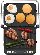 Bol.com AENO EG1 - Contactgrill - 3 in 1 - Grill - Barbecue - Oven - Tweezijdig plaat - RVS - 2000W aanbieding