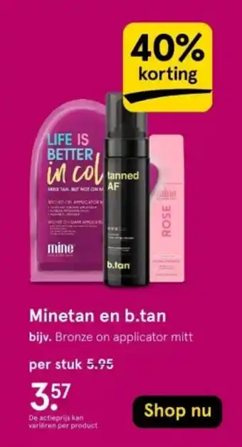 Etos Minetan en b.tan aanbieding