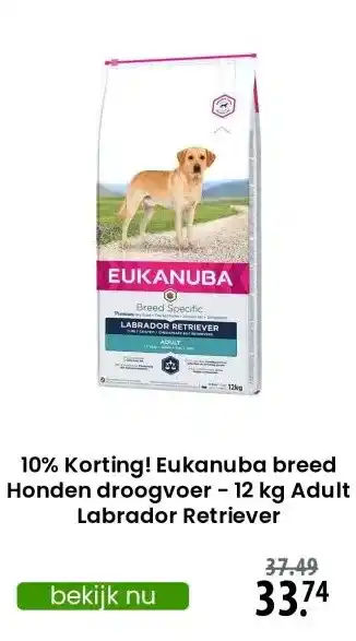 Zooplus 10% Korting! Eukanuba breed Honden droogvoer - 12 kg Adult Labrador Retriever aanbieding