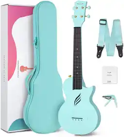 Amazon Concert ukulele Enya Nova U 23 cutaway koolstofvezel beginner reizen ukelele kit waterdichte ukelele met koffer, riem, capo, aanbieding