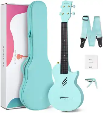 Amazon Concert ukulele Enya Nova U 23 cutaway koolstofvezel beginner reizen ukelele kit waterdichte ukelele met koffer, riem, capo, aanbieding