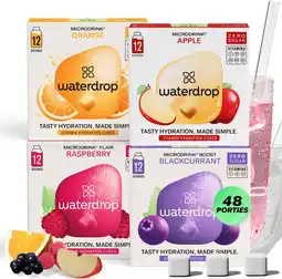 Amazon waterdrop Microdrink Besteller Set | 48 hydratatieblokjes in 4 smaken | Met natuurlijke fruit- en plantenextracten + vitamine aanbieding