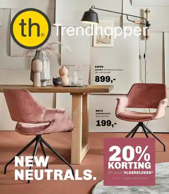 Trendhopper Aspen Eettafel Of Metz Eetkamerstoel 20% Korting 180x90cm aanbieding