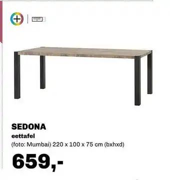 Trendhopper Sedona Eettafel 220x100x75 cm aanbieding