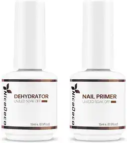 Amazon Nicedeco Dehydrator Nail Prep and Primer, Air Dry Nail Primer Nail Dehydrator for Acrylic Nails Gel Nails 2 X 15ML aanbieding