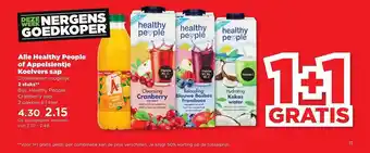 PLUS Alle Healty People Of Appelsientje Koelvers Sap 1+1 Gratis 1 liter aanbieding