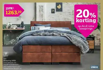 Leen Bakker Boxspring Umix 20% Korting 160x200cm aanbieding