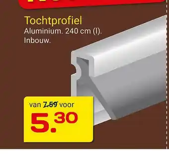 Kluswijs Tochtprofiel Aluminium 240 Cm Inbouw aanbieding