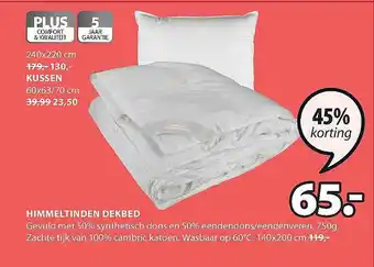 Jysk Himmeltinden Dekbed 45% Korting 140x200cm aanbieding