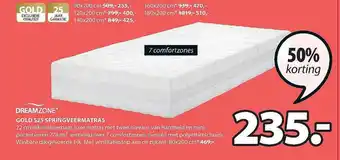 Jysk Dreamzone Gold S25 Springveermatras 50% Korting aanbieding