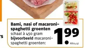 Poiesz Bami, nasi of macaroni spaghetti groenten aanbieding