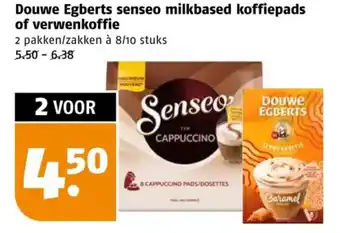 Poiesz Douwe Egberts senseo milkbased koffiepads of verwenkoffie aanbieding