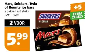 Poiesz Mars, Snickers, Twix of Bounty ice bars aanbieding