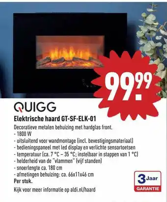 ALDI Quigg Elektrische Haard GT-SF-ELK-01 aanbieding