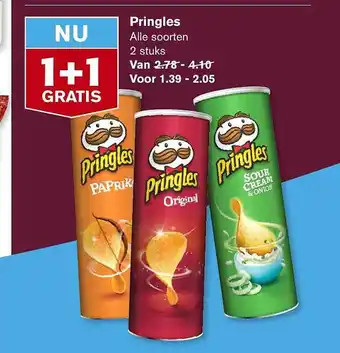 Hoogvliet Pringles 1+1 Gratis aanbieding