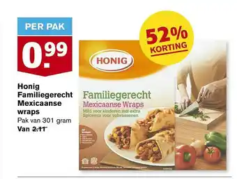 Hoogvliet Honig Familiegerecht Mexicaanse Wraps 52% Korting aanbieding