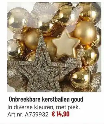 Manutan Onbreekbare Kerstballen Goud aanbieding