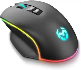 Amazon Krom KEOS -Krom Keos NXKROMKEOS Gaming-muis met hoge precisie, 6400 DPI, RGB Rainbow, 7 programmeerbare toetsen, zwart aanbieding