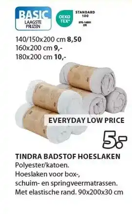 Jysk TINDRA BADSTOF HOESLAKEN aanbieding