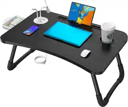 Amazon Elekin Draagbare laptoptafel, opvouwbare notebooktafel, bedtafel, lapdesks met bekergleuf, multifunctionele tafel, tekentafel aanbieding