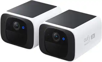 Amazon Eufy security S220 SoloCam 2-pack, zonbeveiligingscamera, draadloze buitencamera, altijd stroom, resolutie van 2k, draadloos, aanbieding