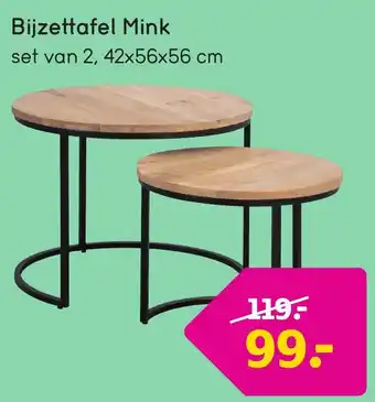 Leen Bakker Bijzettafel Mink aanbieding