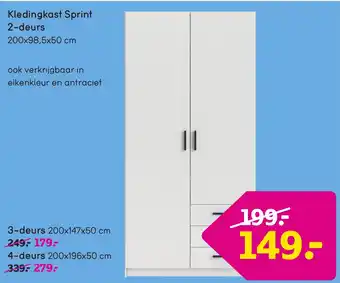 Leen Bakker Kledingkast Sprint aanbieding