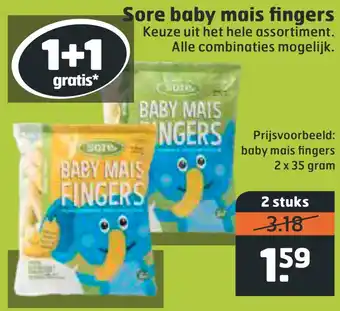 Trekpleister Sore baby mais fingers 35g aanbieding