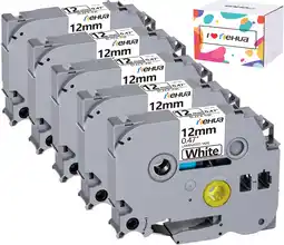 Amazon 5x Hehua Vervangende Labeltape Compatibel met Brother TZe231 TZ-231 TZe-231 12mm 0.47 Zwart op Wit, Gelamineerd TZ Tape voor aanbieding