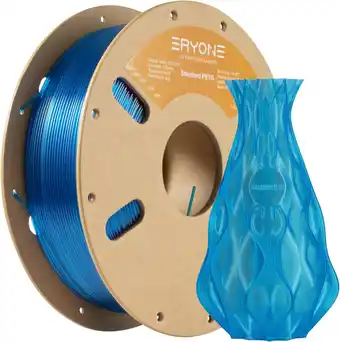 Amazon ERYONE PETG filament 1,75 mm, 3D-printer, PETG, 1 kg, +/-0,03 mm, blauw transparant aanbieding