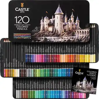 Amazon Castle Art Supplies 120 Kleurpotloden Set voor Volwassenen Professionele Kunstenaars | Met zachte serie kern voor deskundige aanbieding