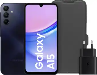 Coolblue Samsung Galaxy A15 128GB Zwart 5G + Accessoirepakket aanbieding