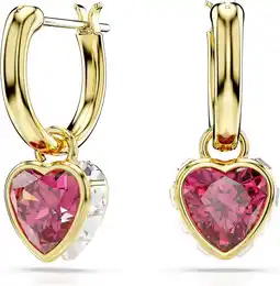 Amazon Swarovski Chroma Oorhangers, Hart, Rode, Goudkleurige toplaag aanbieding