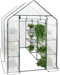 Amazon WOLTU Foliekas, tomatenkas, broeikas, tuinhuis, broeibak, tomatenkas, groenten, kas, overwinteringstent voor planten, wit, 14 aanbieding