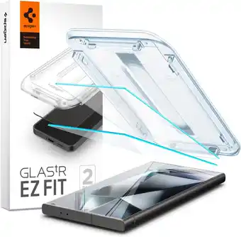 Amazon Spigen Glas.tR EZ Fit Screenprotector compatibel met Samsung Galaxy S24 Ultra, 2 Stuks, Kristalhelder, Anti-Scratch, Responsi aanbieding